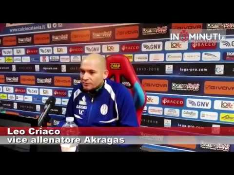 Catania 2-0 Akragas  Leo Criaco, vice allenatore Akragas