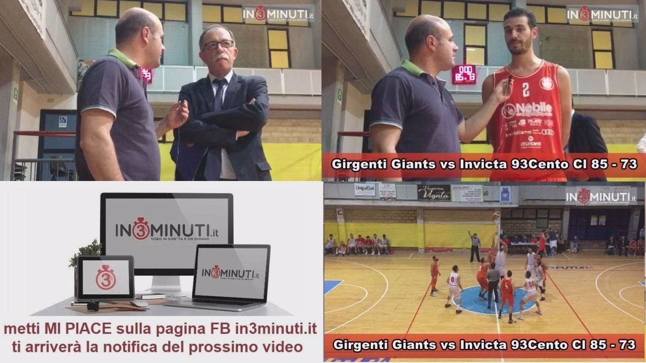 Girgenti Giants vs Invicta 93Cento Cl 85-73. Coach Ettore Castorina e la guardia Giuseppe Agró al microfono di Danilo Verruso