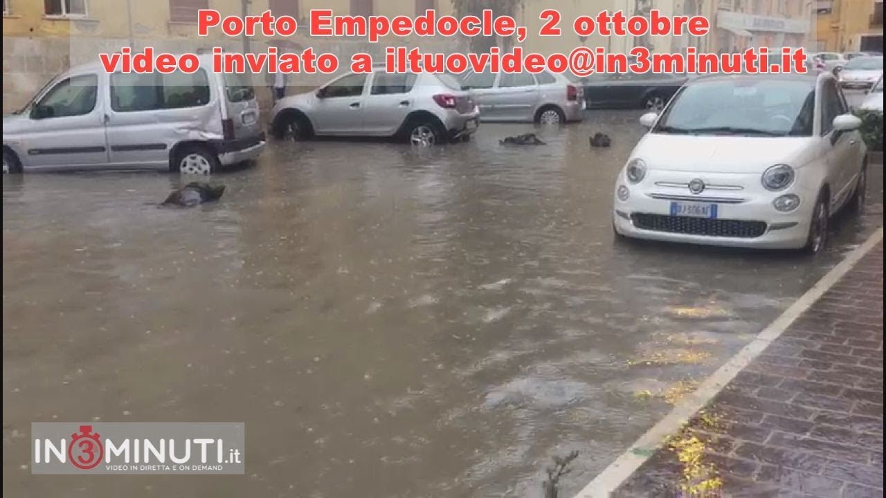 Porto Empedocle, città sporchissima, caditoie ostruite dai rifiuti… a passeggio con l’acqua piovana.