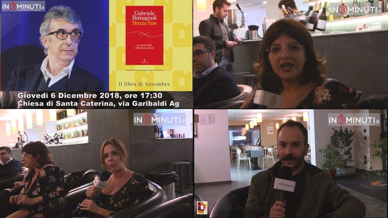 "SENZA FINE". Lo scrittore Gabriele Romagnoli presenterà il suo libro il 6 dicembre ad Agrigento