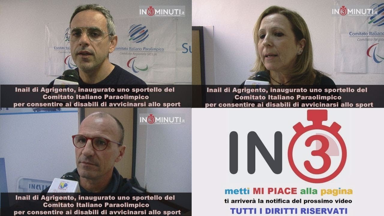 Inail di Agrigento, inaugurato uno sportello del Comitato Italiano Paraolimpico
