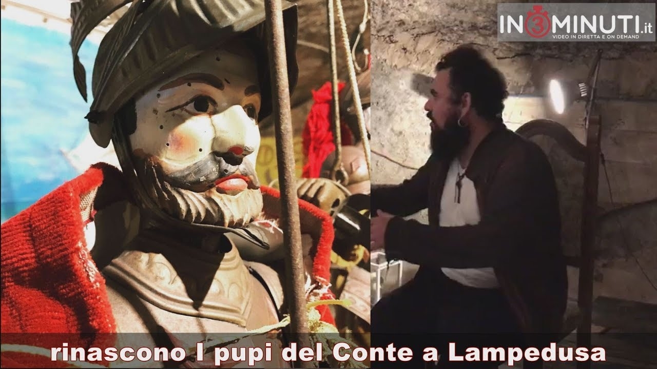 I pupi del Conte a Lampedusa, rinascita di una tradizione, che vede protagonisti i pupi, gli scenari ed i quaderni dell’ultimo puparo dell’isola, Carmelo Maggiore detto il Conte, voce di Giacomo Sferlazzo, foto e video di M.Rita Savitteri