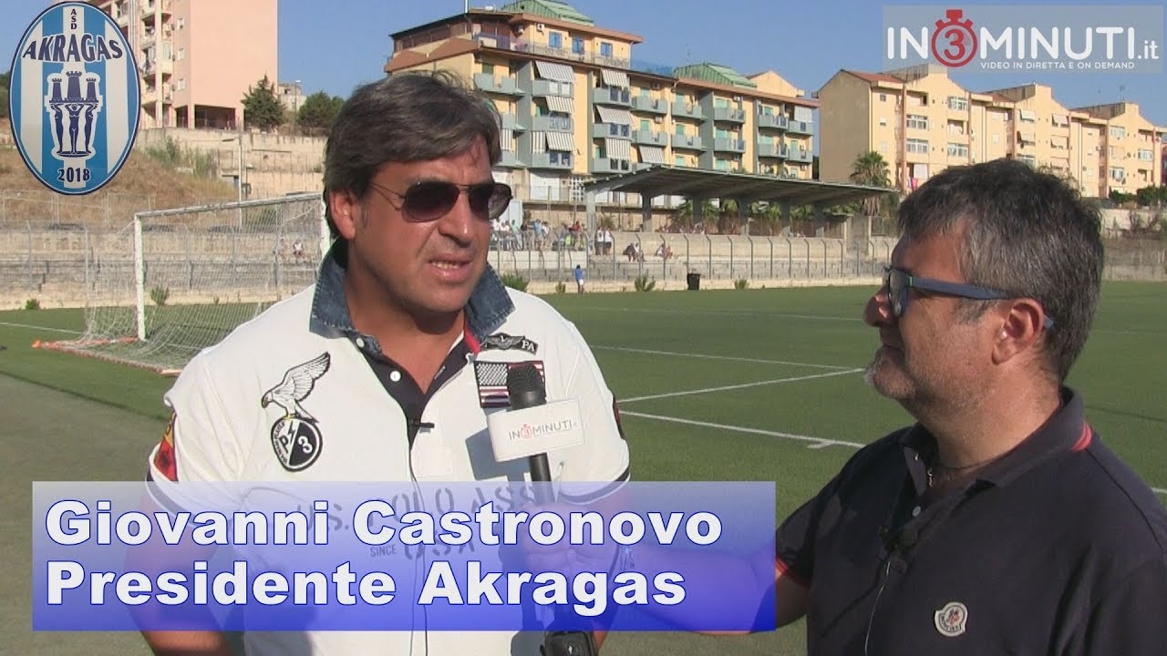 Akragas: il presidente Giovanni Castronovo al microfono di Angelo Gelo 📹VIDEO. Prima parte