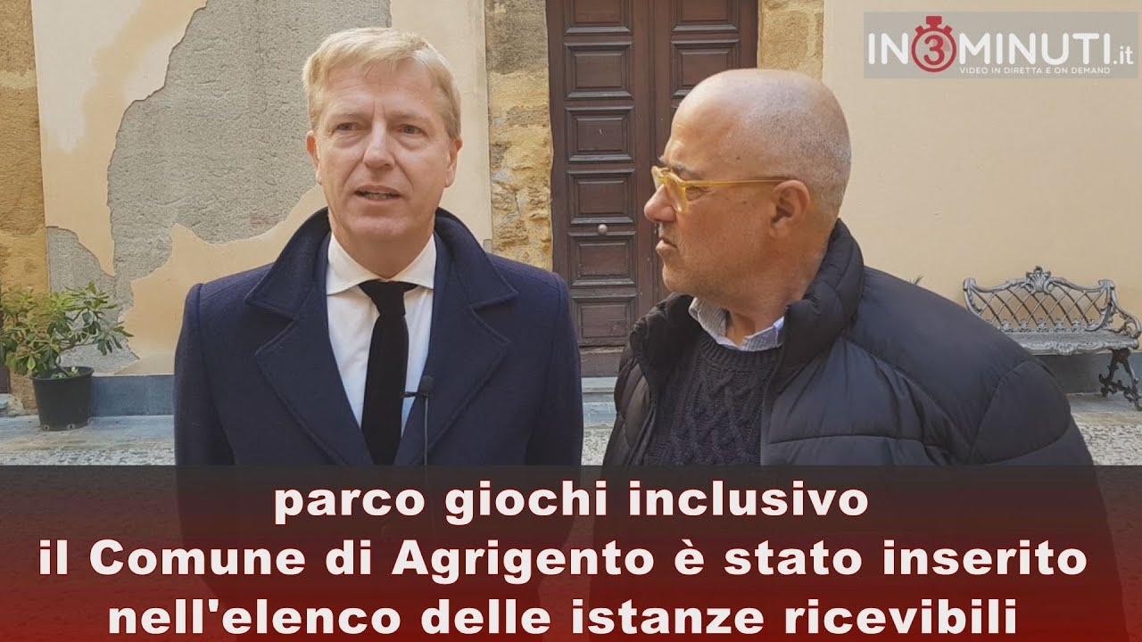 Parco giochi inclusivo, il Comune di Agrigento reinserito nell’elenco delle istanze 📽 Lillo Firetto