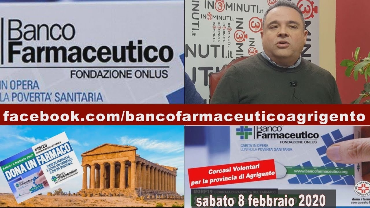 sabato 8 febb GIORNATA di RACCOLTA del FARMACO, Maurizio Bonomo ci parla del BANCO FARMACEUTICO📽️