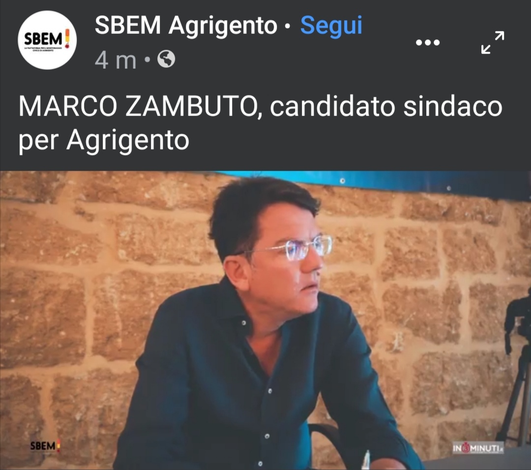 produzione SBEM, oggi conosciamo il candidato Sindaco Marco Zambuto