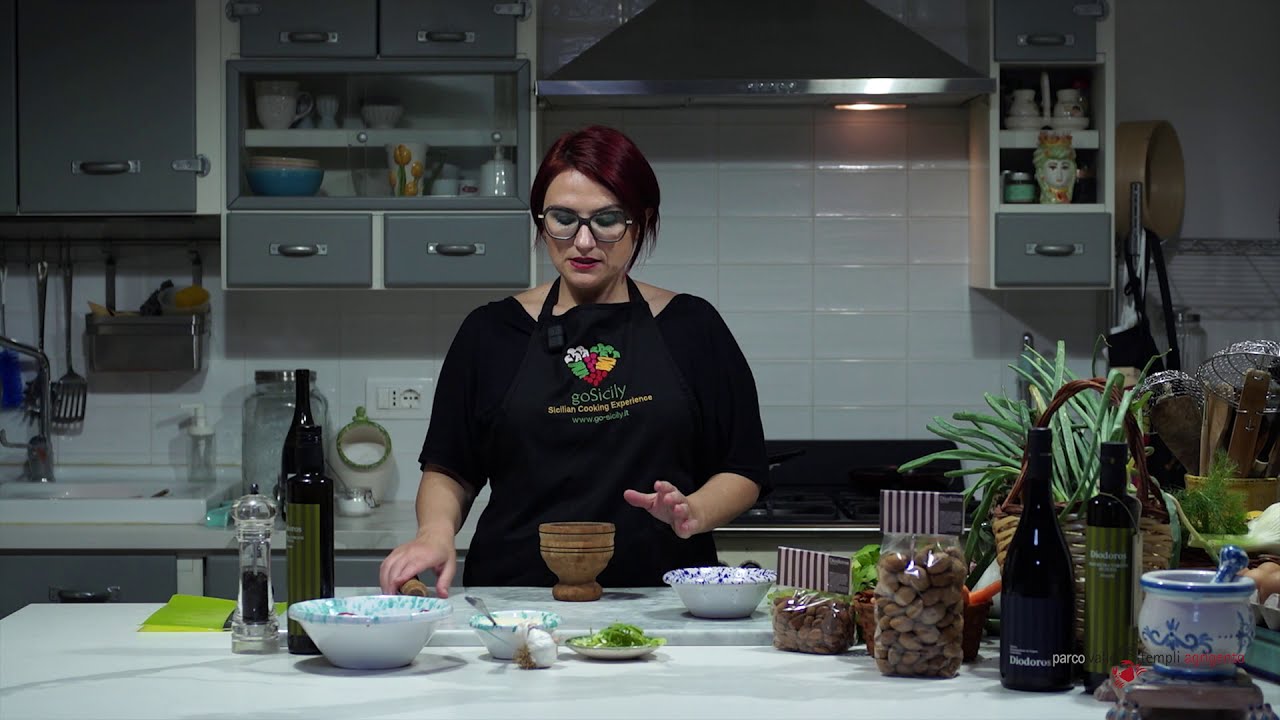 🎥Progetto Diodoros Food Exhibition ideato da CoopCulture in collaborazione con Parco Valle dei Templi…oggi “Pesto alla trapanese”