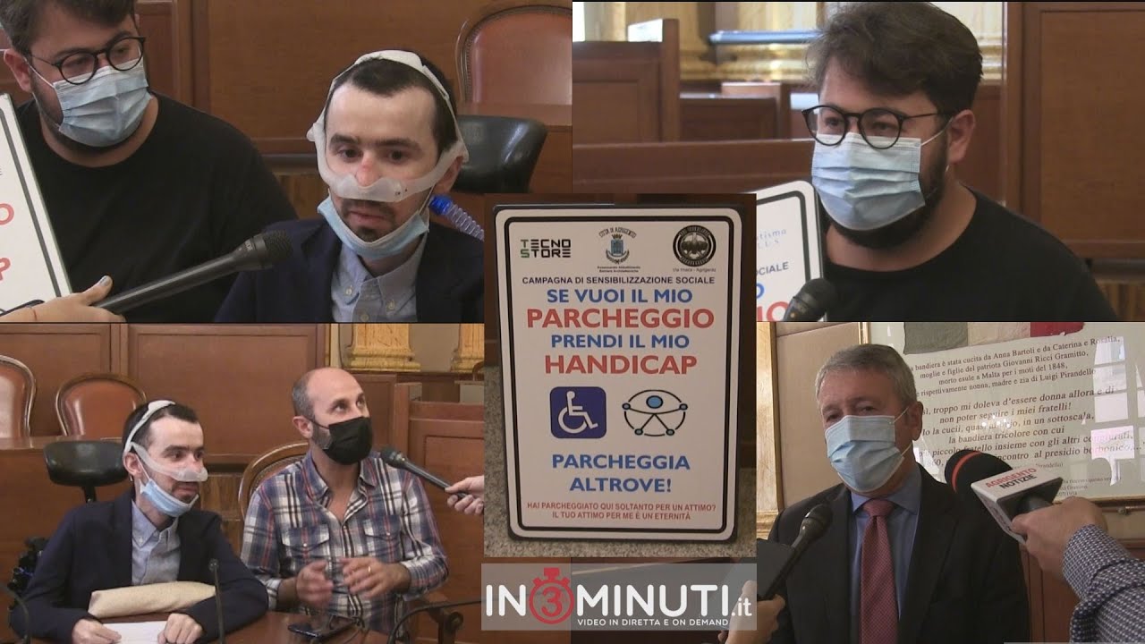“SE VUOI IL MIO PARCHEGGIO PRENDI IL MIO HANDICAP”, 20 i cartelli segnaletici che verranno installati in città ascoltiamo l’assessore Gianni Tuttolomondo, la IENA Silvio Schembri, l’attore Luigi Corbino, ed il sindaco Franco Miccichè 🎥