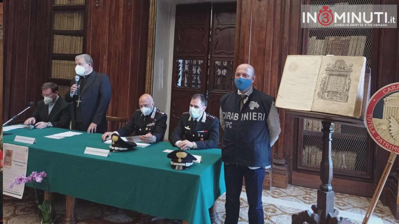 Antico atlante risalente al 1570 recuperato dai Carabinieri e riconsegnato alla Biblioteca Lucchesiana di Agrigento, 🎥ascoltiamo Monsignor Alessandro Damiano, Arcivescovo di Agrigento e il Tenente Colonnello Giuseppe De Gori