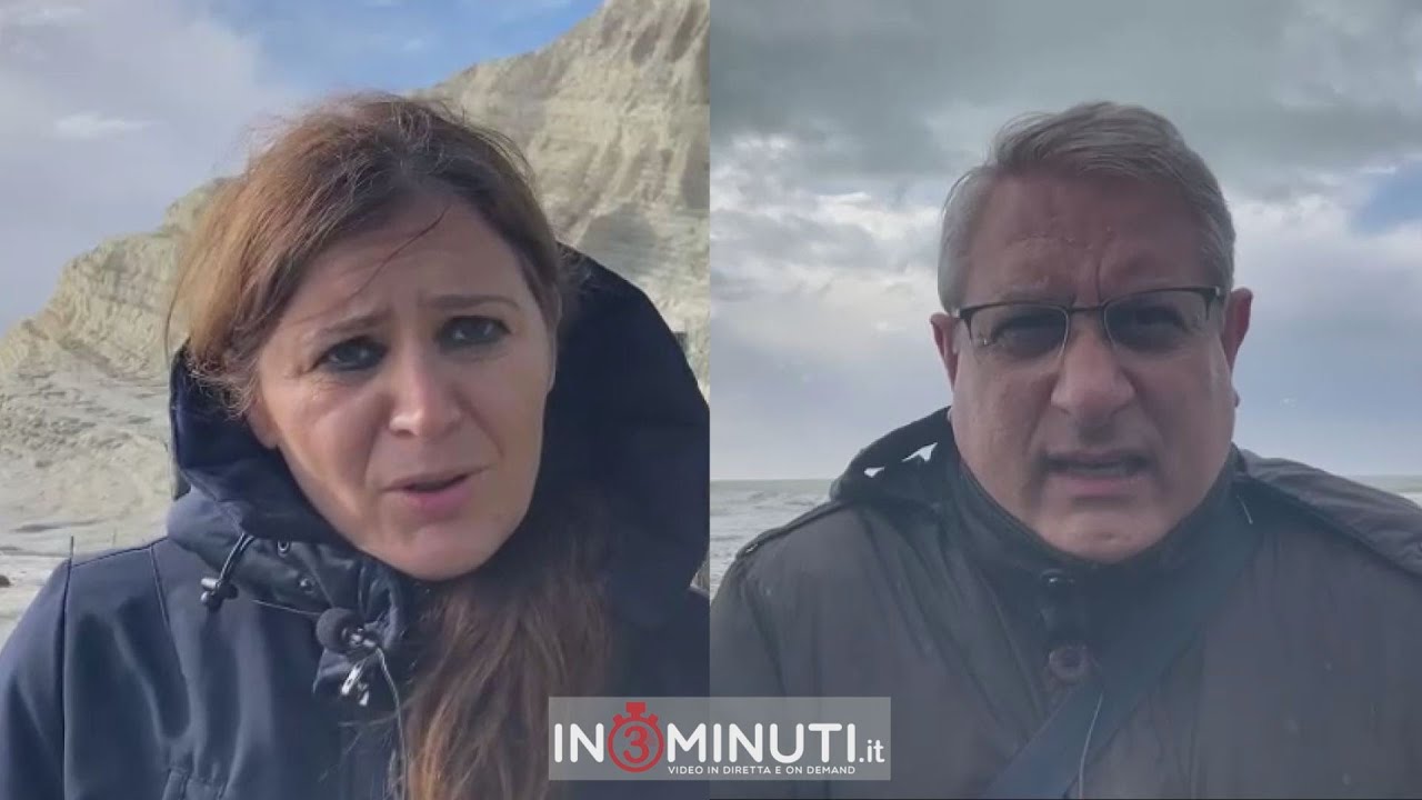 Scala dei Turchi vandalizzata, immediatamente ripulita grazie al Comune di Realmonte e ai volontari. Santina Lattuca Sindaco di Realmonte e Enzo Cottone, Coordinatore Responsabile U.C.P.C. al microfono di Danilo Verruso