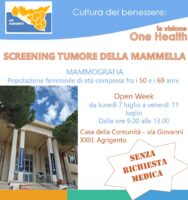Open week per la prevenzione del tumore alla mammella. Settimana di esami gratuiti dal 7 all’11 luglio alla Casa della Comunità di Agrigento