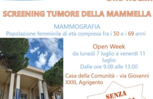 Open week per la prevenzione del tumore alla mammella. Settimana di esami gratuiti dal 7 all’11 luglio alla Casa della Comunità di Agrigento