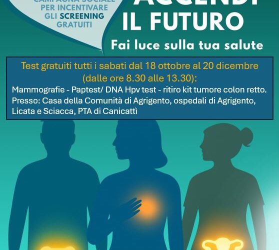 “Io non perdo tempo”, nuova giornata di mammografie e screening oncologici gratuiti domani all’ASP di Agrigento. In programma anche l’Influday coniugando quest’anno vaccinazione antinfluenzale e prevenzione tumorale