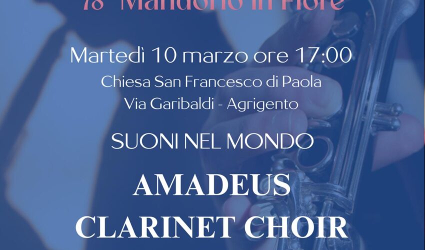 Mandorlo in Fiore: la chiesa San Francesco di Paola ospita il concerto “Suoni del Mondo” dell’Amadeus Clarinet Choir